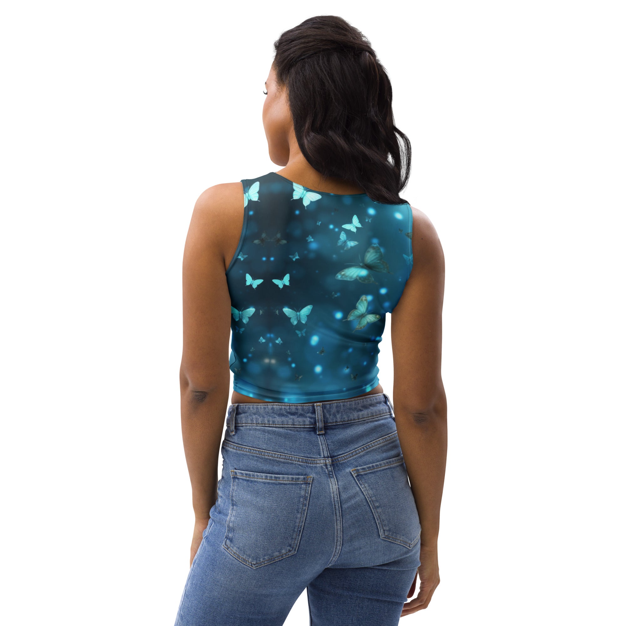 Be the Star: Shimmering Light Blue Crop Top for Goddesses
