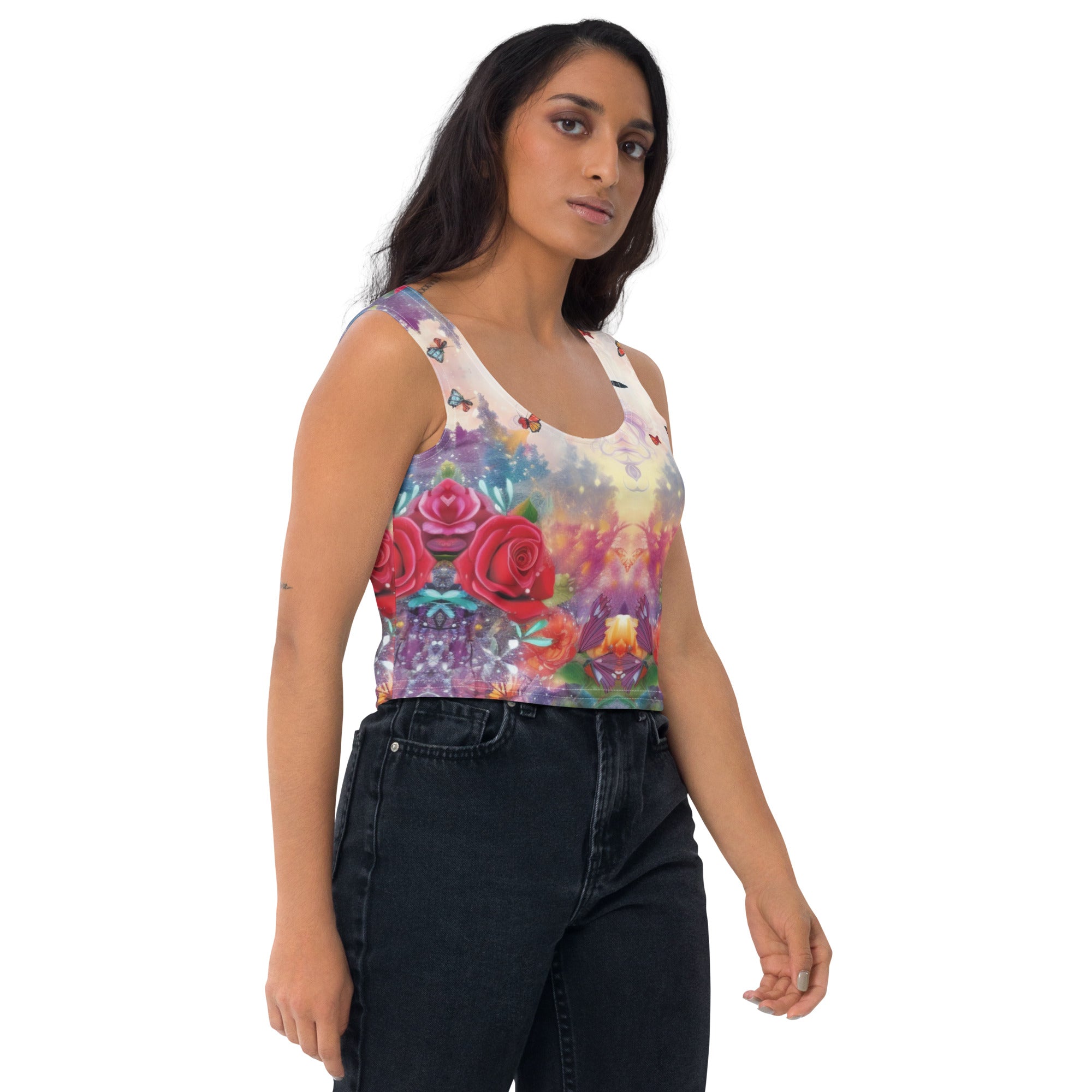 Blossom with Style in our Flower Fairy Crop Top | Girl Crop Top | Women Crop Top | Girls Night Shirt | Party Shirt | Flower Fairy Shirt