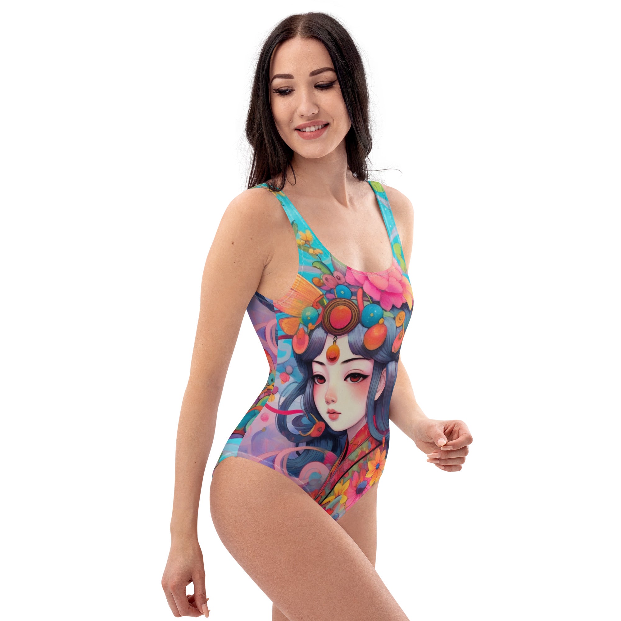 Yōsei Japanese Fairy Colorful One-Piece Swimsuit | Japanese Fairy Swimsuit  | Woman Swimsuit | Girl Swimsuit | Girls Swimwear | Beach Dress