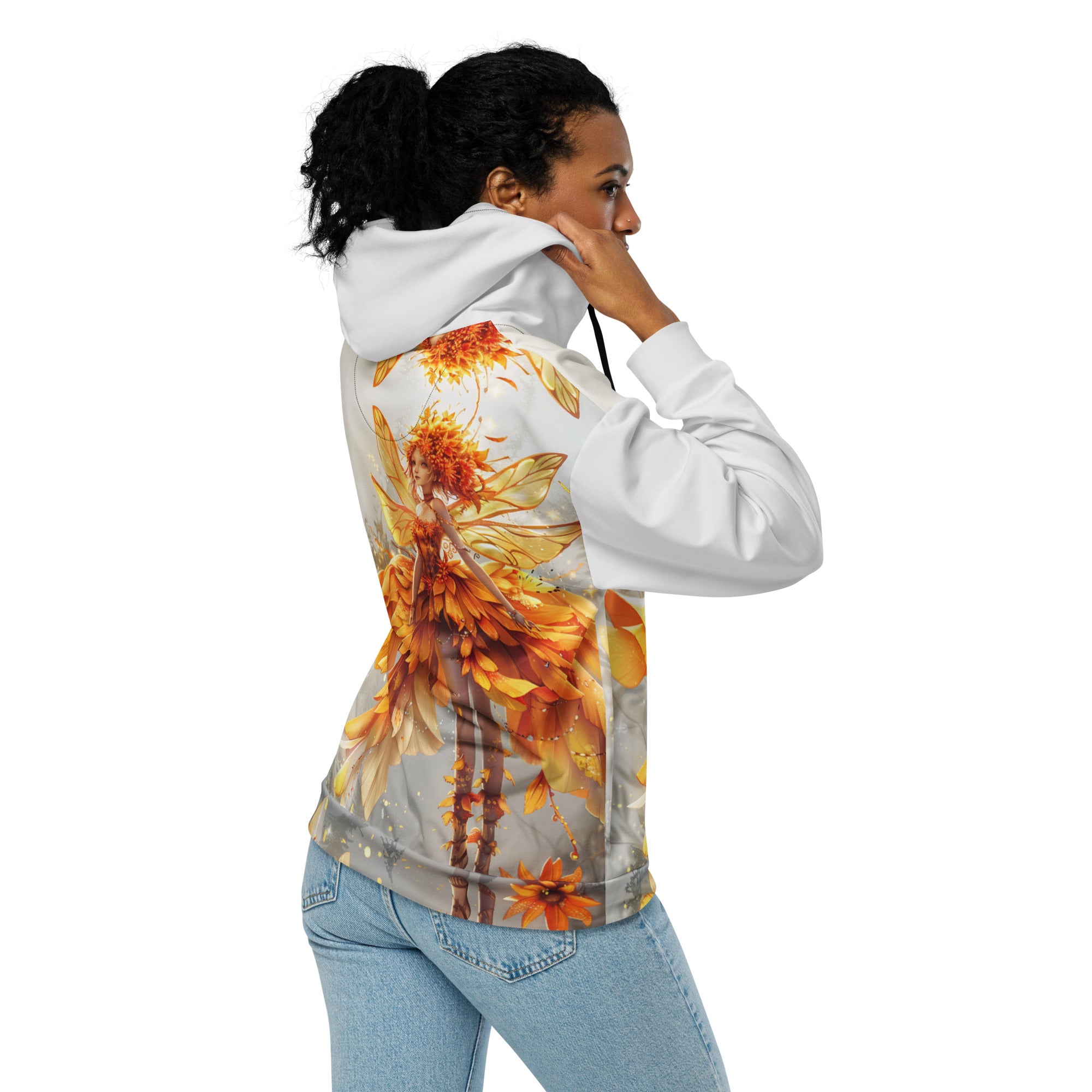 Sunflower Fairy Enchantment Zip Hoodie: A Sustainable Fashion Statement for Women and Girls