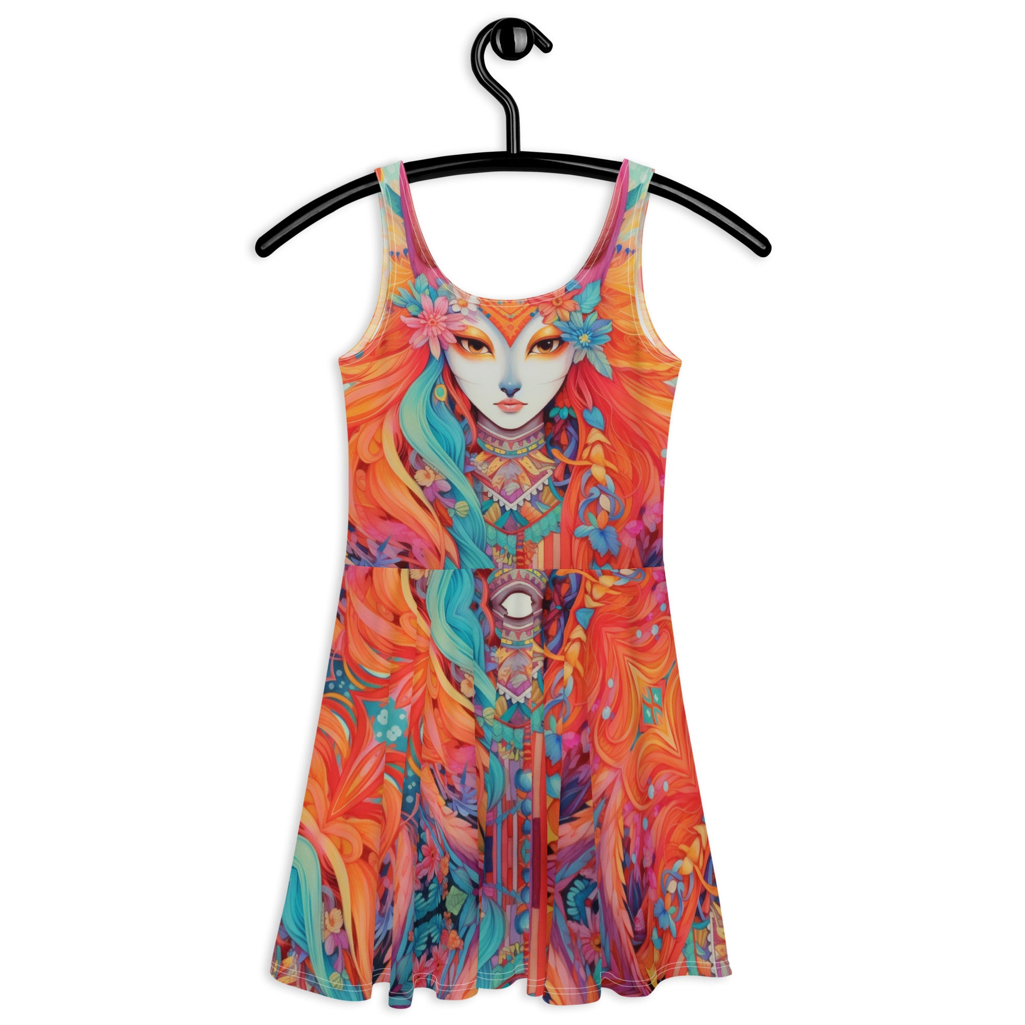 Stunning Kitsune Fairy Skater Dress - A Vibrant and Flattering Addition to Your Wardrobe!