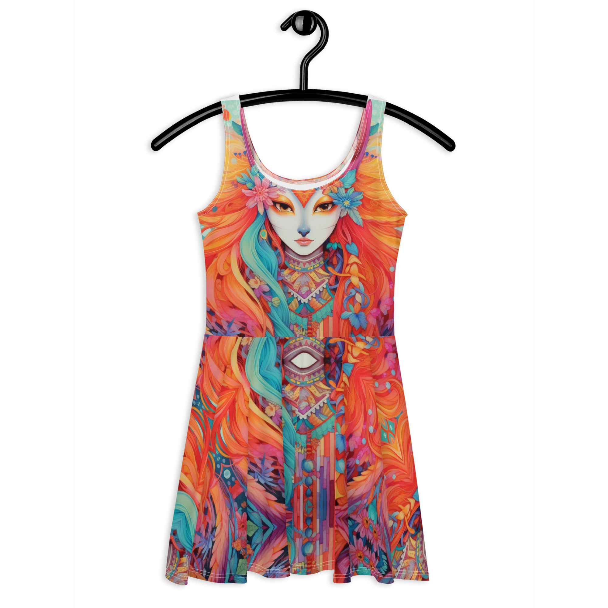 Stunning Kitsune Fairy Skater Dress - A Vibrant and Flattering Addition to Your Wardrobe!