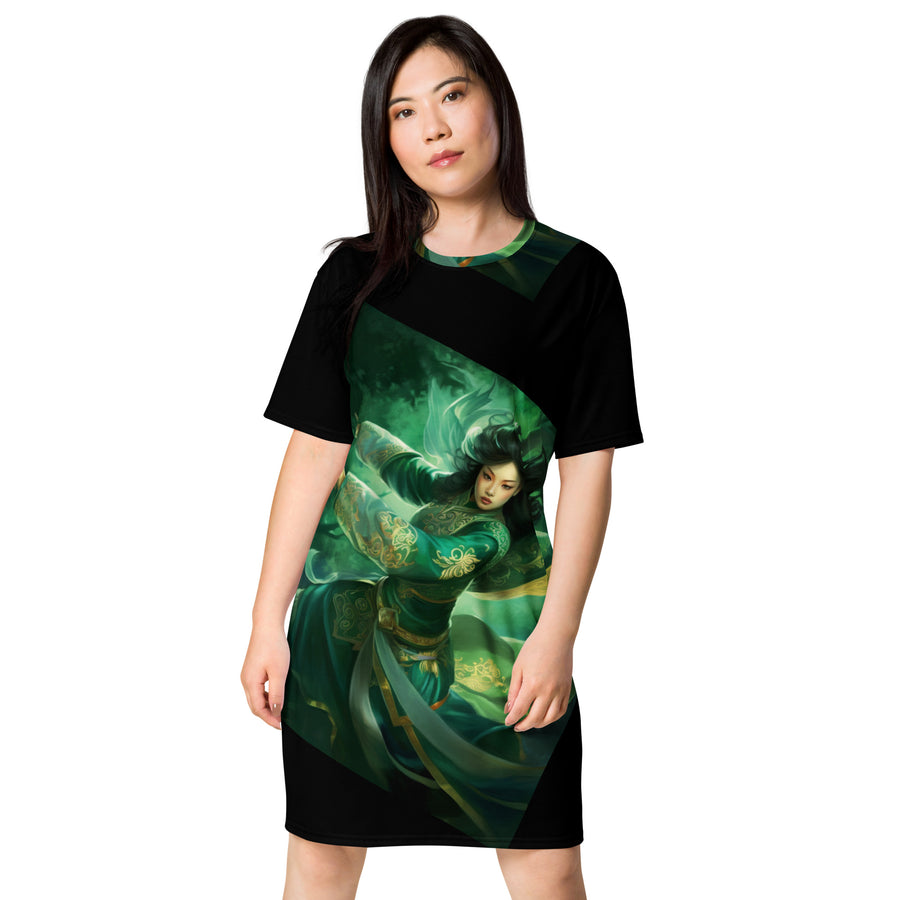 Empowered by Legends: Hua Mulan Chinese Fairy Style T-Shirt Dress