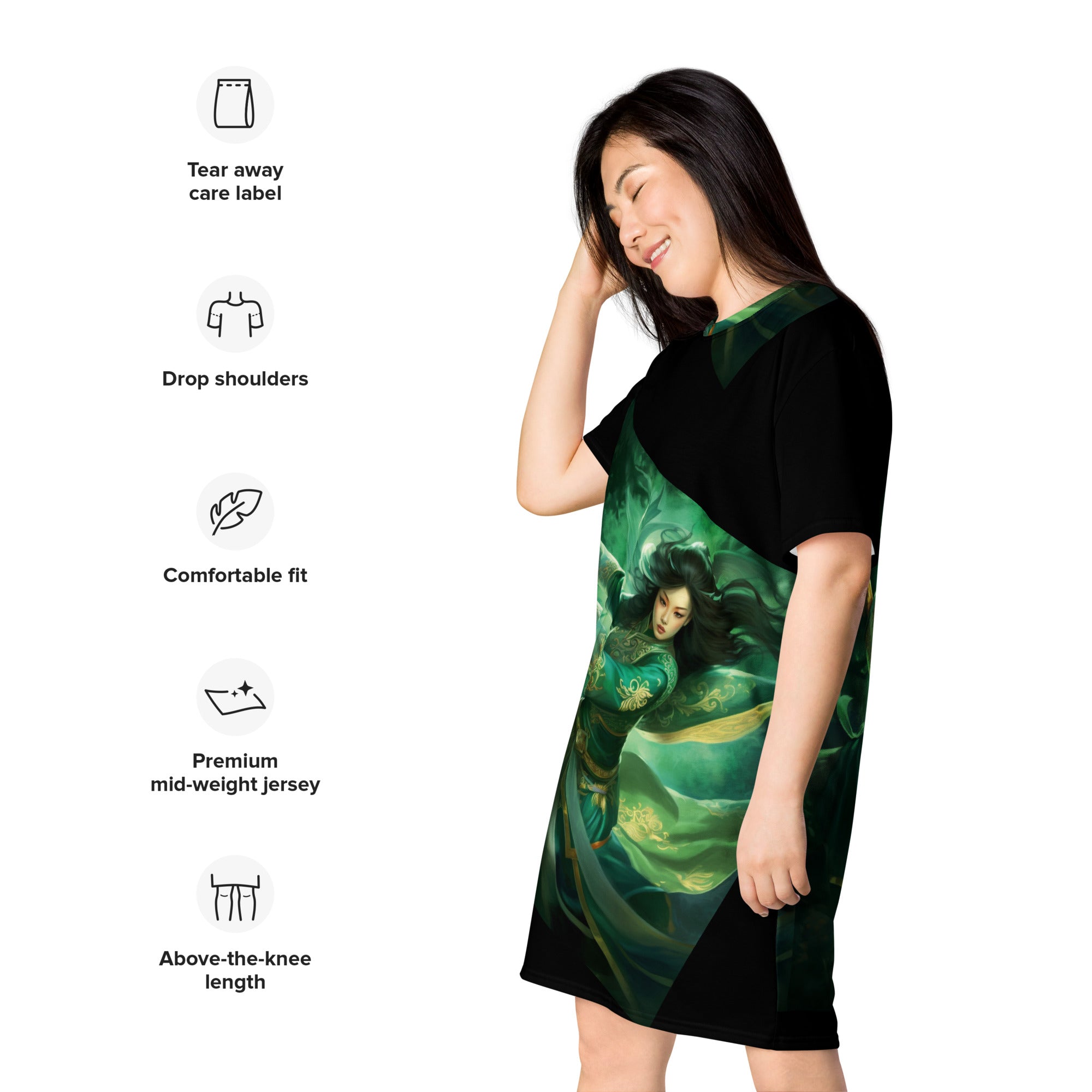 Empowered by Legends: Hua Mulan Chinese Fairy Style T-Shirt Dress