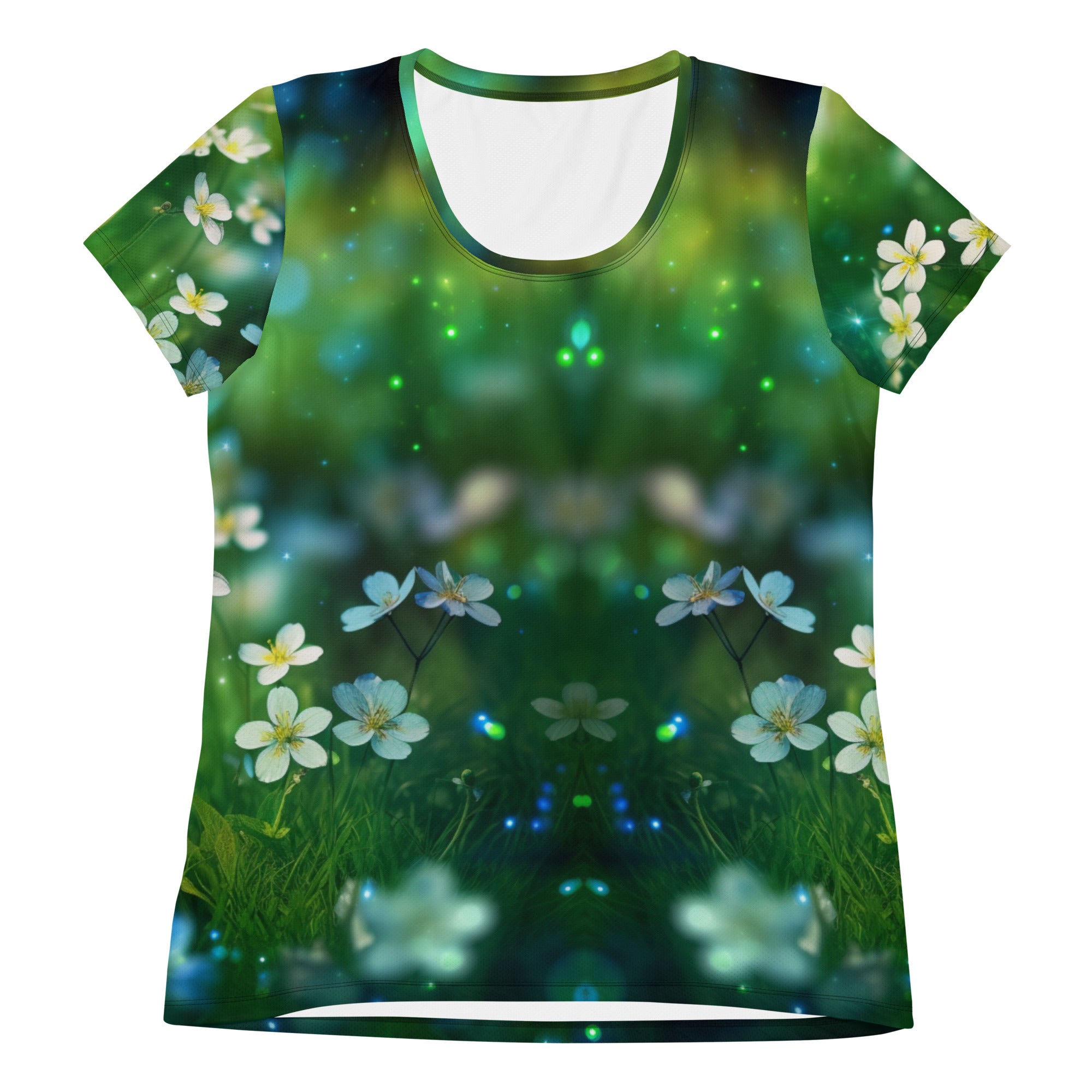 Light Green Sparkling Athletic Tee for Girls and Women | Workout Shirt | Training T-Shirt | Girl Running Tee | Gym Shirt | Exercise Shirt