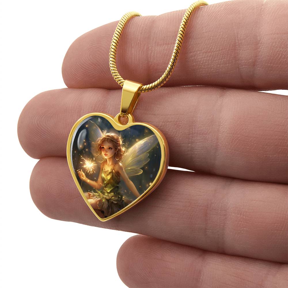 Enchanted Ellyllon Wales Fairy Heart Pendant - Empower Your Love with a Touch of Magic | A Perfect Gift for Her