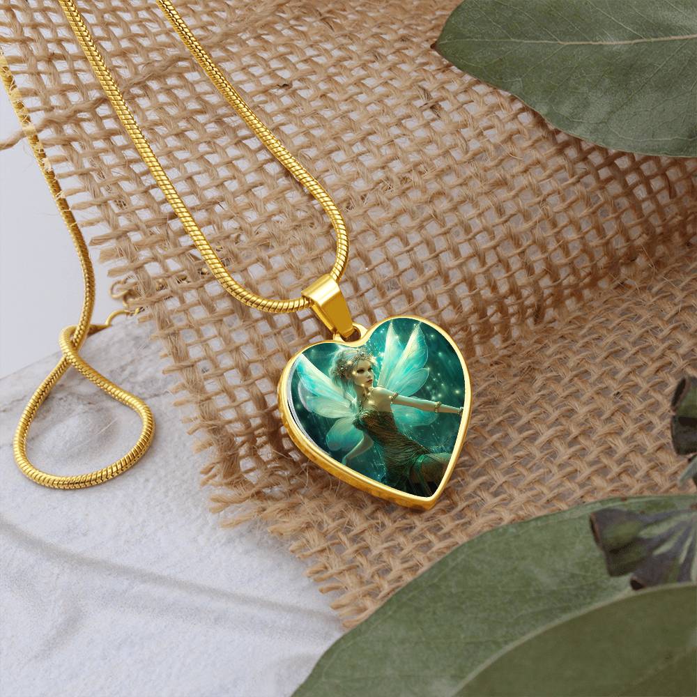 Nature Fairy Heart Pendant Necklace: Turquoise Enchantment - A Symbol of Love & Guardianship | Ideal Gift for Special Women