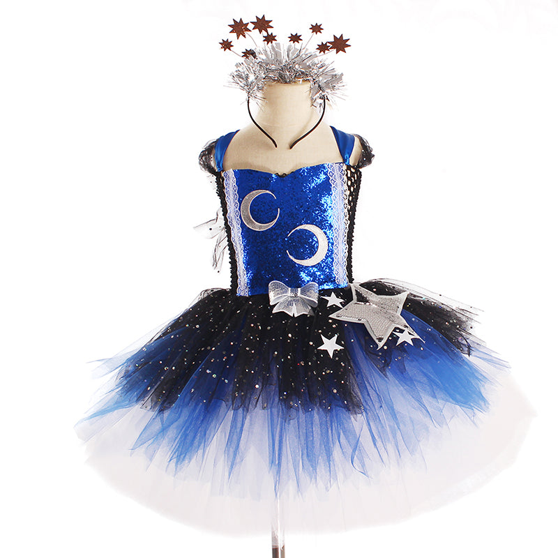 Moon Girl Dress | Stars Princess Girl Dress