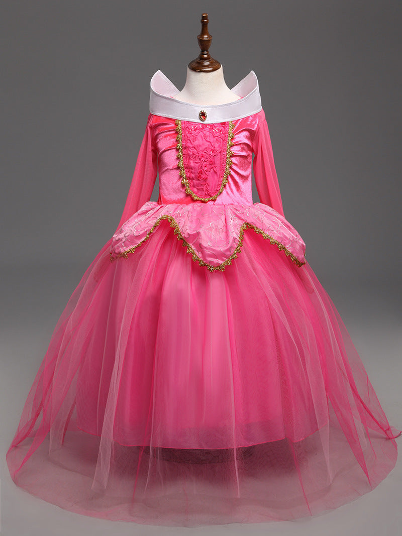 Sleeping Beauty Aurora Princess Girl Dress | Girls Sleeping Beauty Puffy Dress