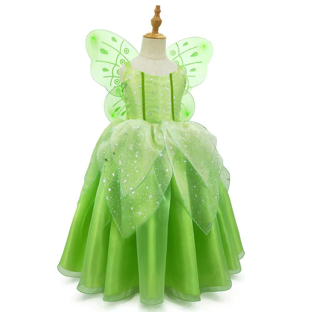 Tinker Bell Puffy Fancy Girl Dress | Girls Princess Dress