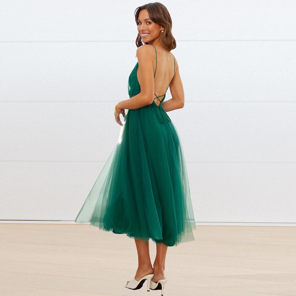 Summer Midi Cinderella Woman Dress | Evening Out Stunning Dress