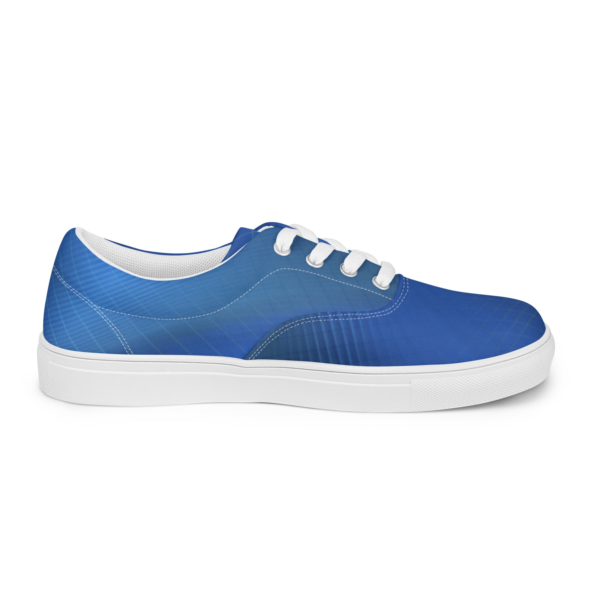 Stride in Style: Unleash Your Uniqueness with Our Men's Blue Lace-Up Canvas Shoes