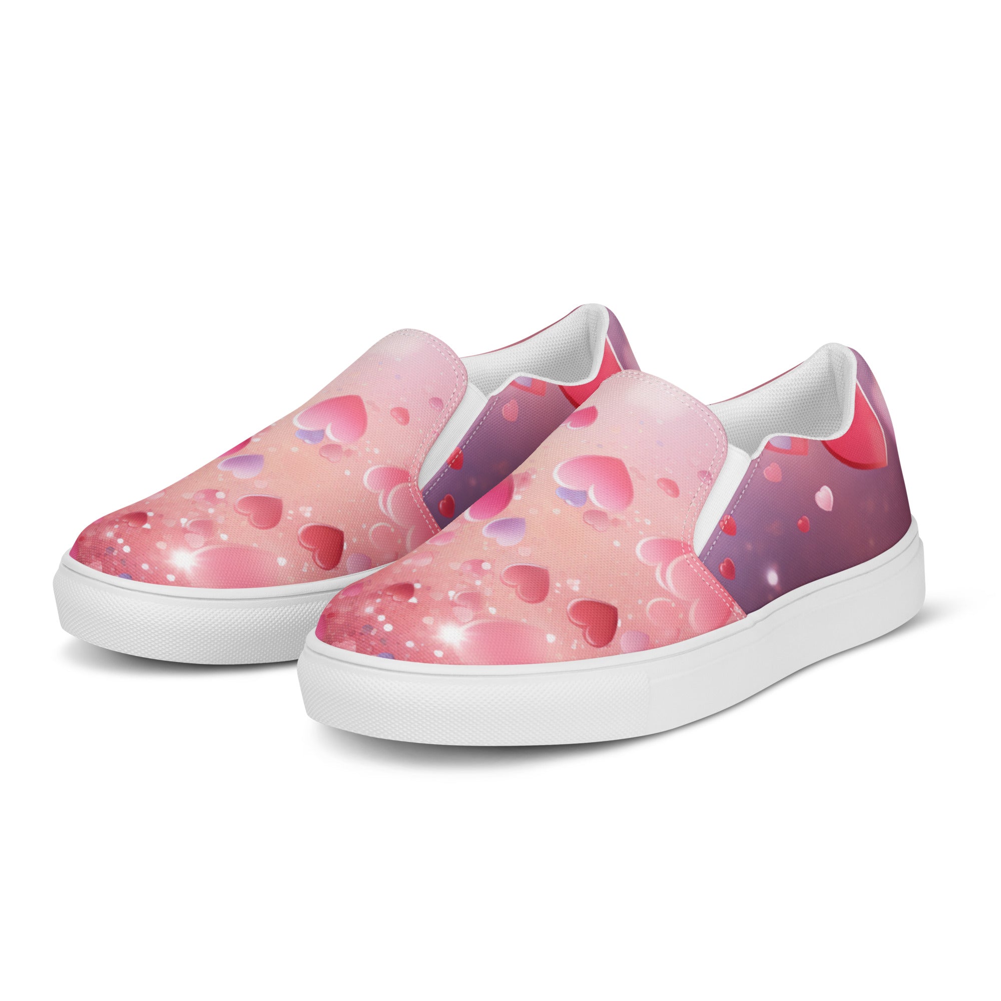 Enchanted Heart Slip-Ons: Fairy-Tale Canvas Shoes for Her - The Perfect Gift for Love & Celebration | Fairy Shoes