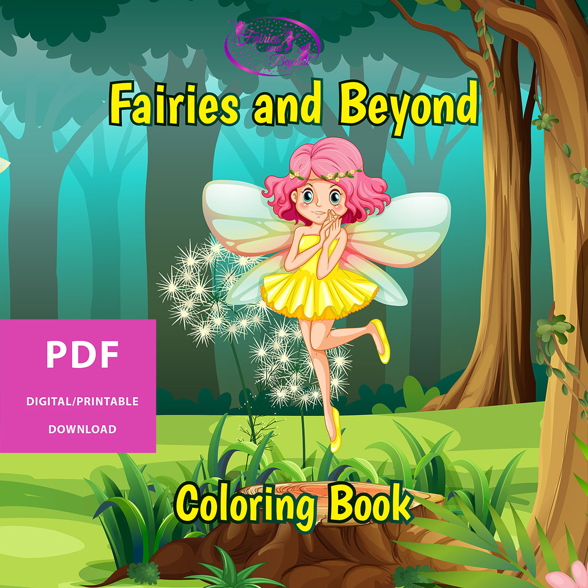 Fairies and Beyond  Printable Coloring Digital Book For Kids