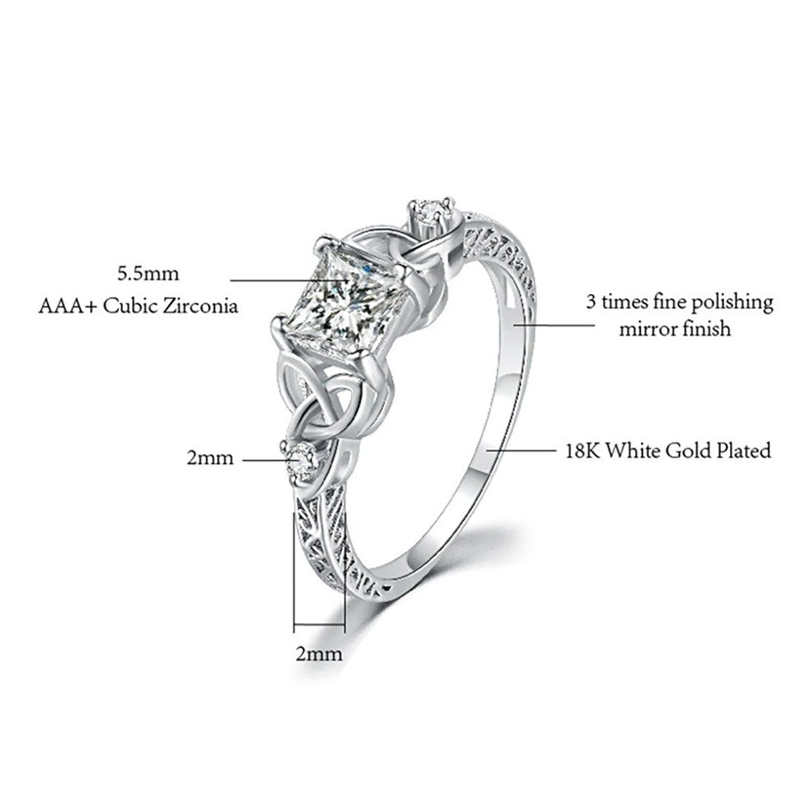 Silver Color Cubic Zirconia Women Ring Jewelry For Women
